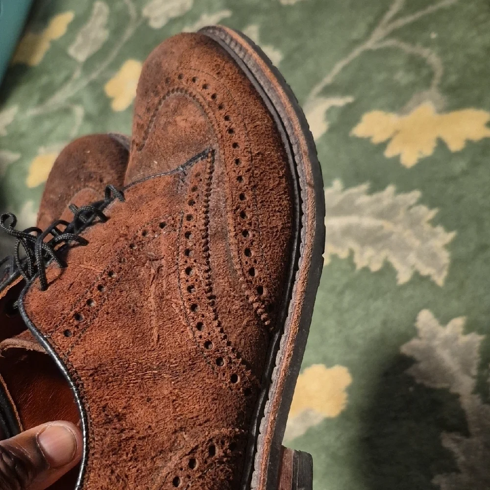 Allen Edmonds Brown Suede Wingtip Oxford Shoes